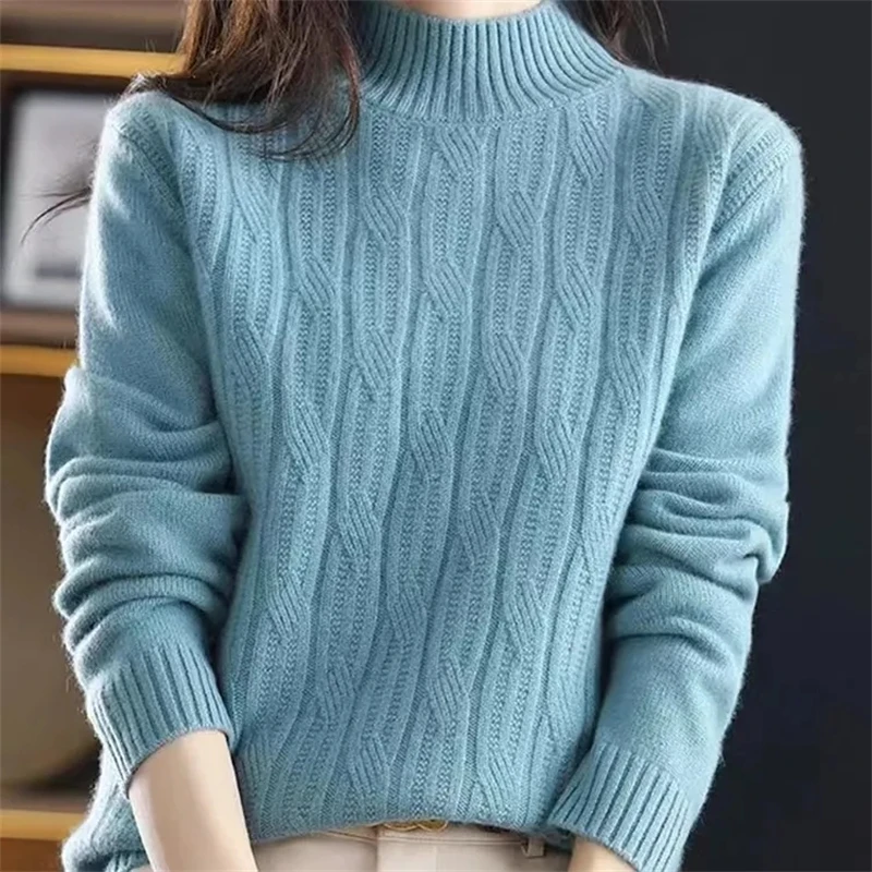 

Spring Autumn Turtleneck Pullovers Sweaters Basic Women Long Sleeve Korean Slim Sweaters Casual Jumper Female Knitted Top