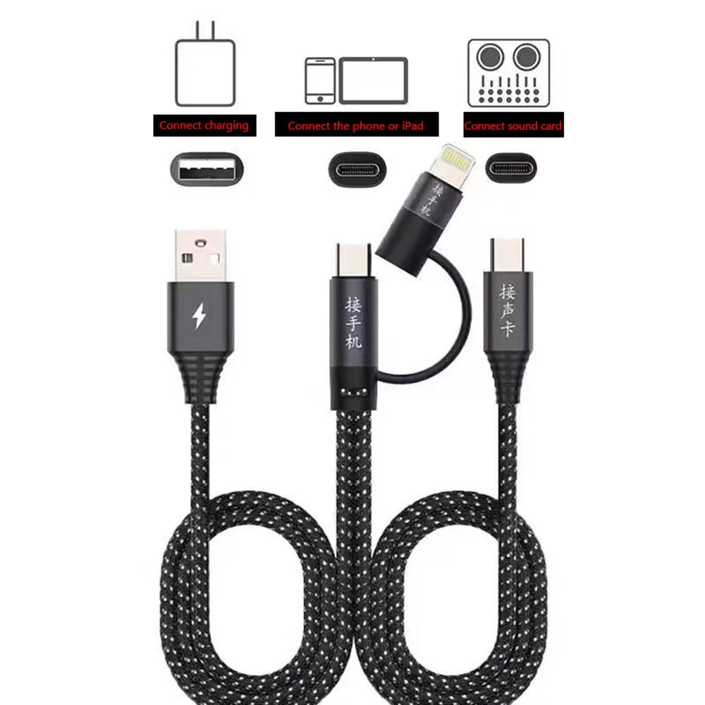 Type C Sound Converters with HiFi Sound Card for Music Streaming and Live Broadcasting USB Fast Charging OTG Adapter  ﻿