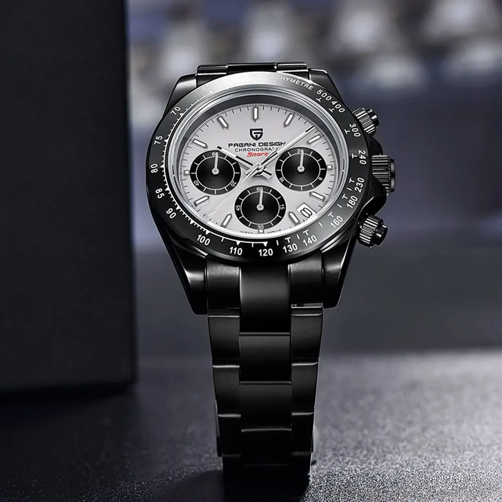 

PAGANI DESIGN New Ceramic bezel Men Watch Stainless Steel Waterproof Quartz Watch Sapphire Glass Chronograph Men Gift Wristwatch