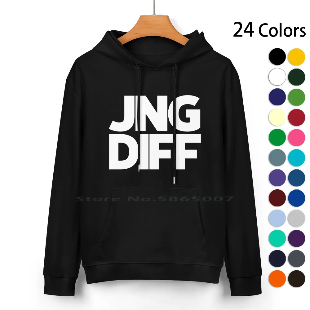 

Jng Diff | Jungle Difference | White Text Pure Cotton Hoodie Sweater 24 Colors Gaming Gamer Ps Videogames Platstation Twitch