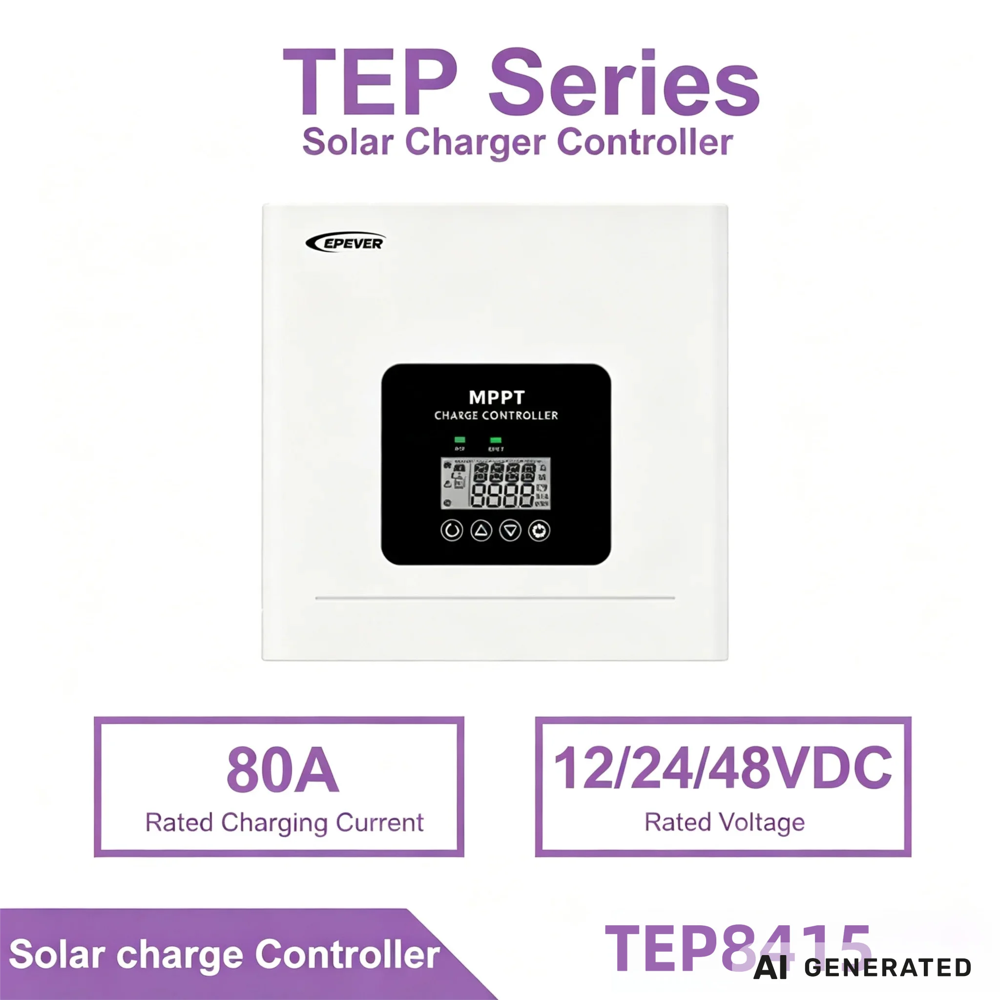 EPEVER 80A MPPT Solar Charge Controller TEP8415 TEP8425 12V 24V 48V Auto High Efficiency DC Regulator For Off Grid