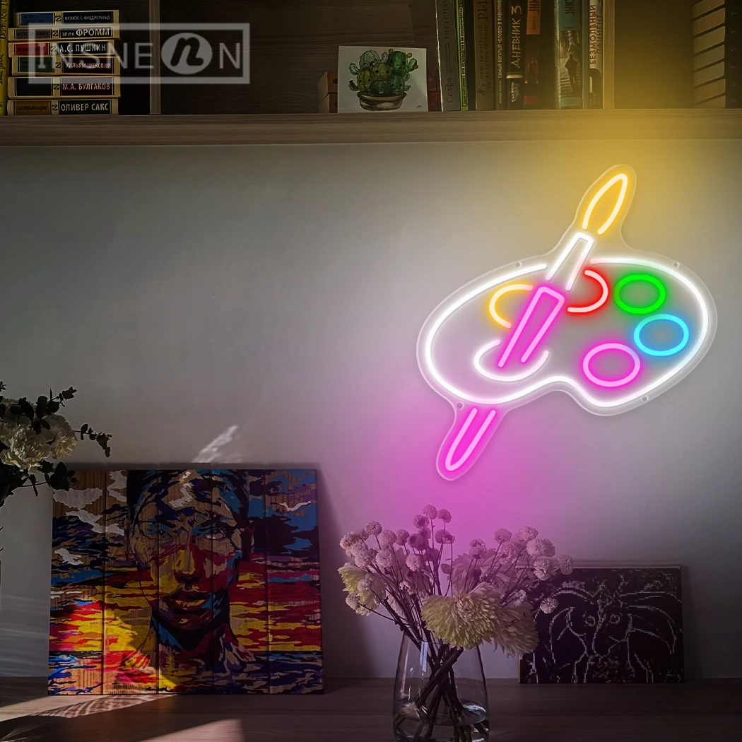 Palette Neon Sign USB Wall Decor Studio Room Led Light For Living Room Accessory Shop Club Garage Bedroom Home Artwork Neon Sign