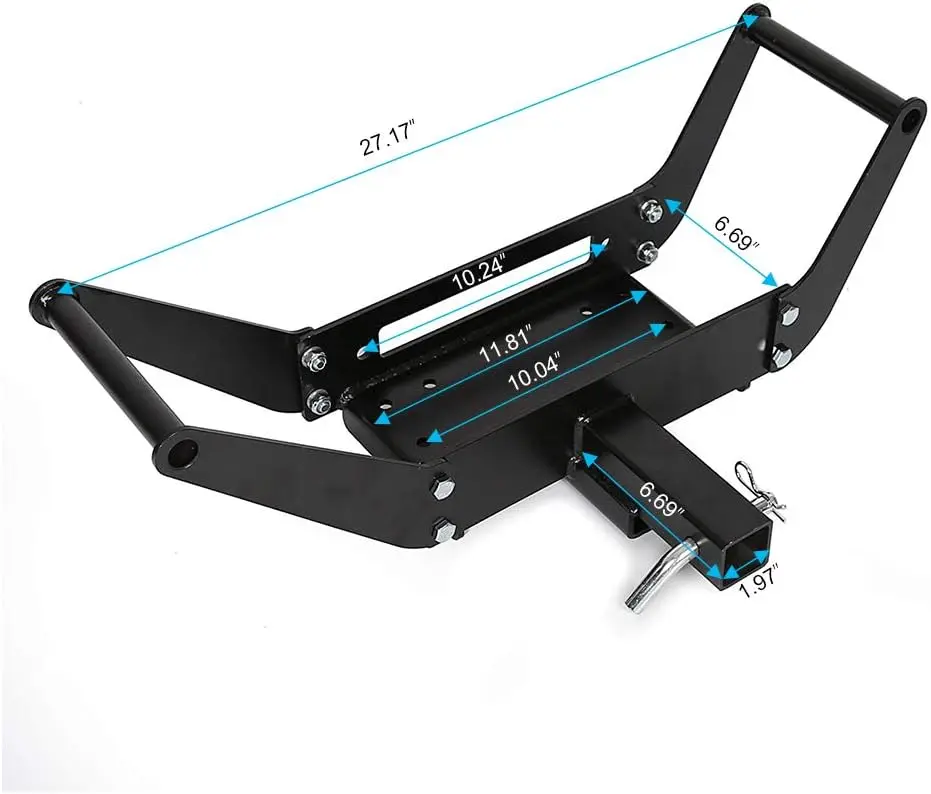 Winch Quick-Attach Bracket for Rear Mobile External Off-Road Vehicle Rescue  Tray Mounting Plate for 8000lbs-13500lbs Winch