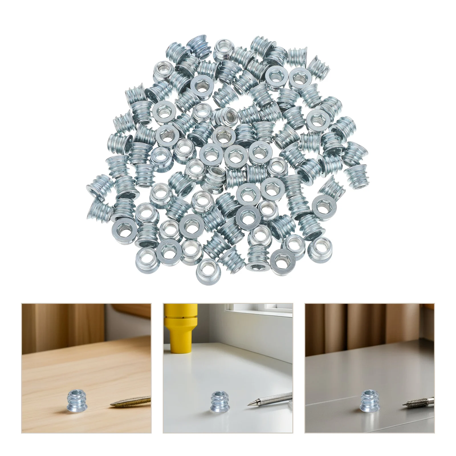 100 قطعة M6x10 الكربون الصلب الخشب المسمار في السحابات عرافة محرك الأثاث إدراج مقاومة للتآكل المواضيع العميقة