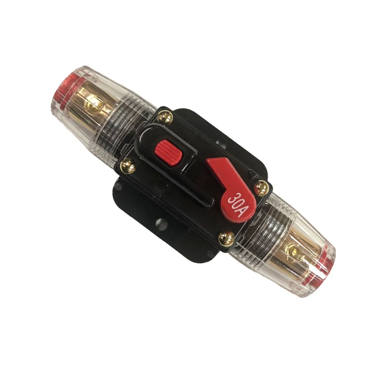 

30A Auto Car Protection Stereo Fuse Holders Inline Circuit Breaker Reset Fuse Inverter for Car Audio System Protection Device
