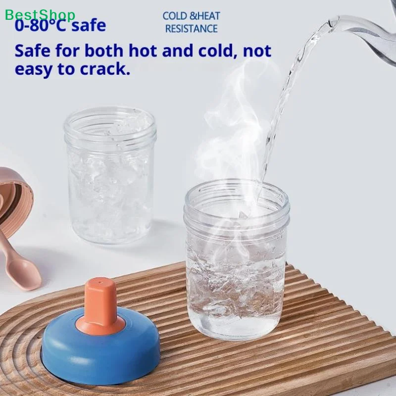 〔R〕Portable Overnight Oat Glass Cup Sealed Heat-resistant Breakfast Cup With Spoon Fitness Takeaway Grain Milkshake Yogurt Cups - Detail 1