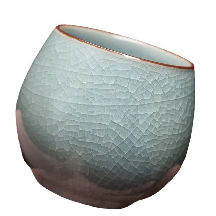 

Ru Kiln Teacup Master Cup Open Ice Flower Glaze Ceramic Tea Tasting Cup Personal Single Large Kung Fu