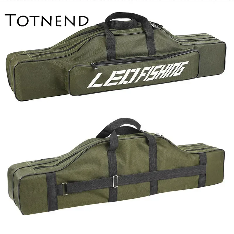 Double Layer Big Belly 80cm Sea Fishing Bag Sea Pole Folding Army Green Fishing Gear Soft Bag Black Fishing Bag