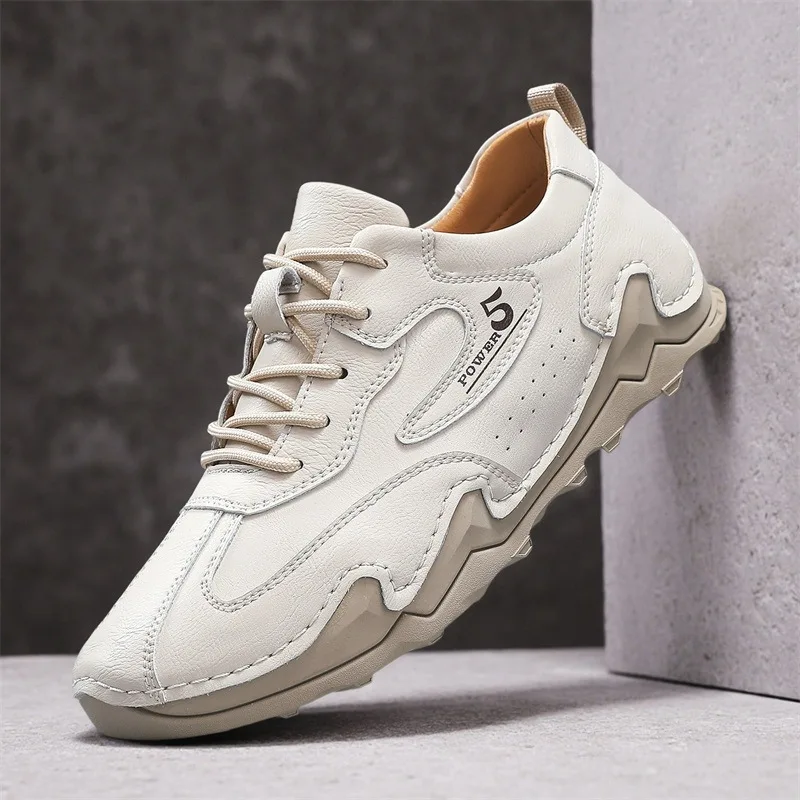 

Обувь для мужчин, кожаная повседневная обувь, крутая спортивная обувь на плоской подошве для скейтбординга, уличные модные кроссовки