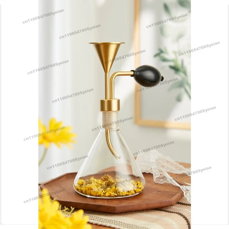 Baijiu Scent Essential Oil Scent Bottle Spa Club Glass Test Bottle Brass Horn Test Perfume Tea
