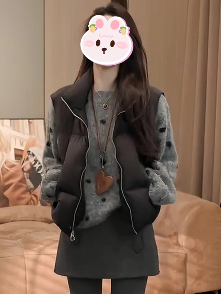 

Korean Sle Svel Cotton Vest Women's Winter New Loose Slimming Casual Anti-aging Cotton Clothes Trendy Faion