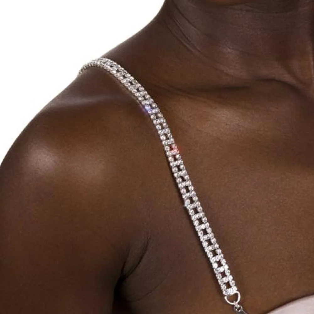 Glamorous Hollow Out Ladder Shoulder Strap Replacement Shining Crystal Embellished Dress Accent Party Nightwear Accent Piece