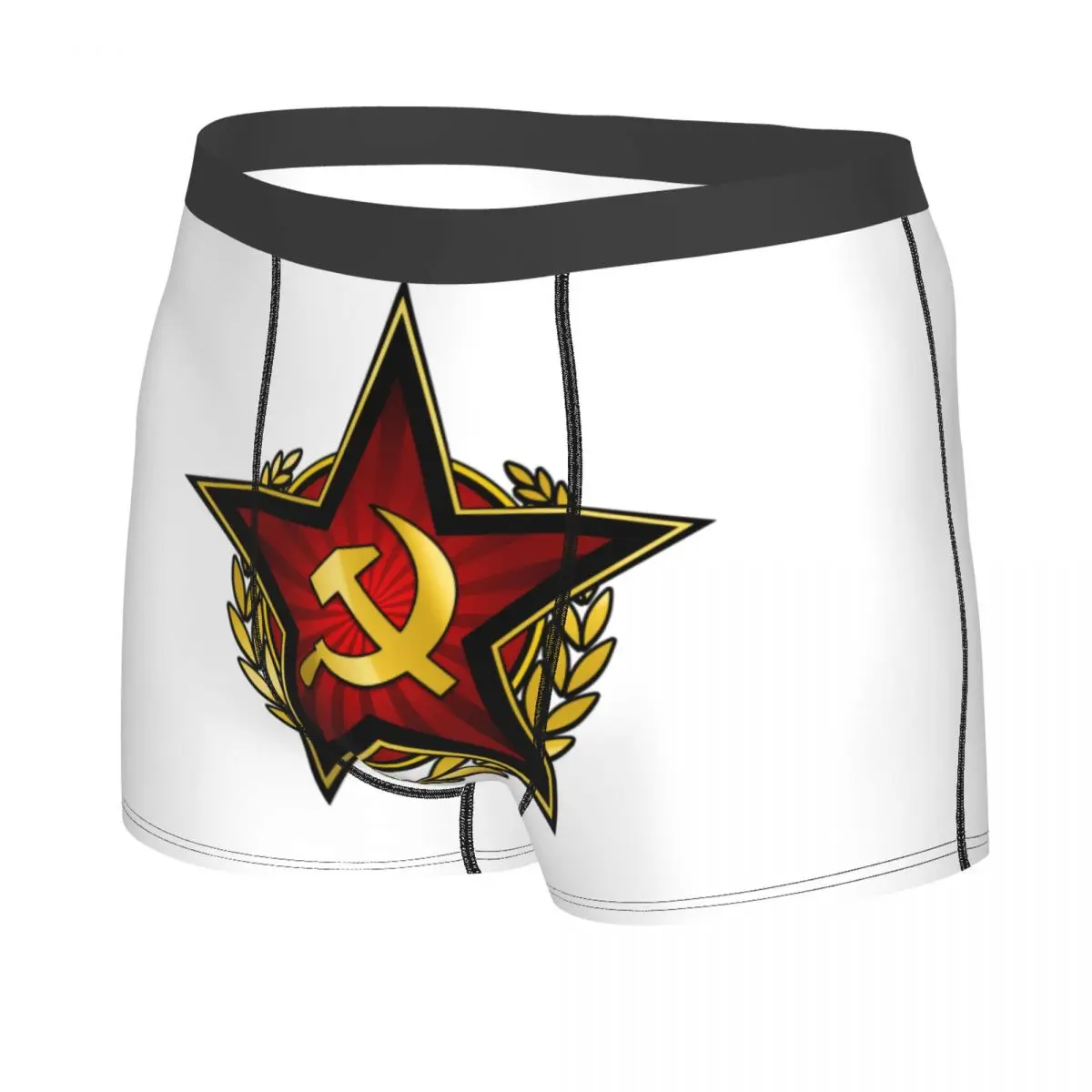 Hammer And Sickle CCCP Soviet Union Coat Of Arms Boxer Shorts Men 3D Print Male Stretch Underwear Panties Briefs