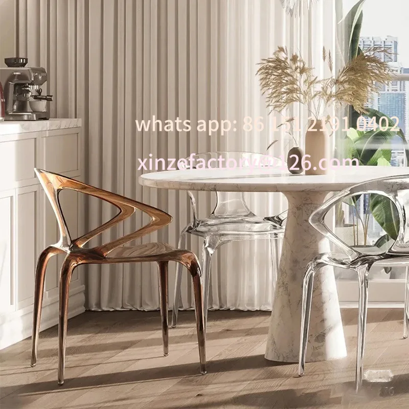 

Customizable Simple Modern Hotel Lobby Negotiation Area Transparent Resin Backrest Chair Bar Restaurant Acrylic Stool Household