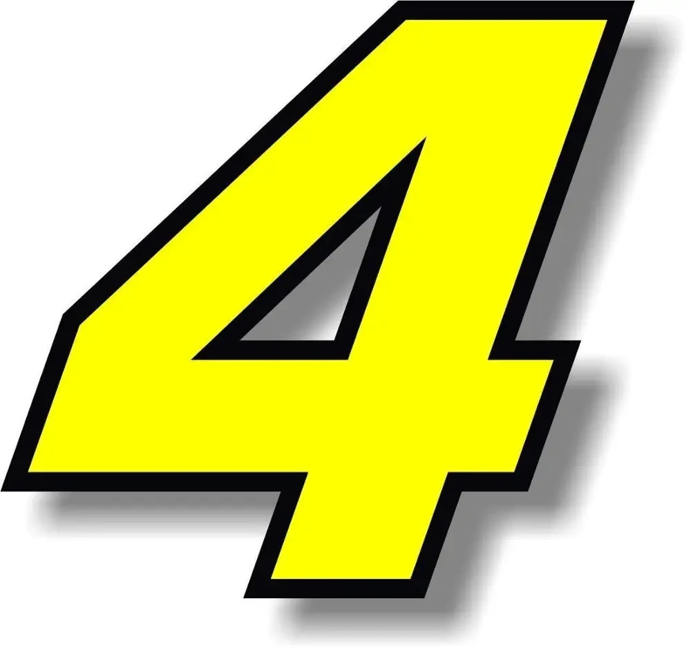 F155# Numbers Yellow with Black Border Vinyl Sticker Graphic Number Car Accessories  Waterproof Motorcycle Helmet