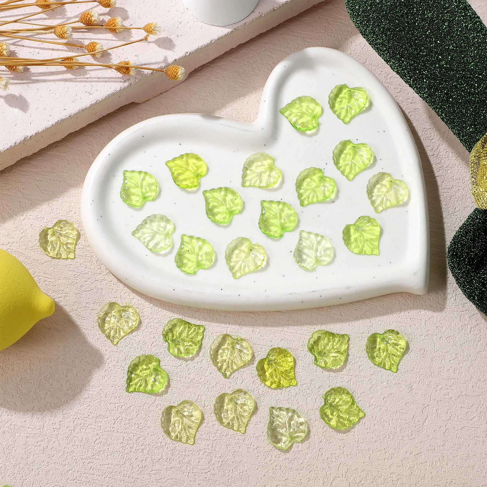 

200Pcs Leaf Acrylic Earring Pendants DIY Handmade Drops Decoration Accessories Keychain Charms Leaf Ear Drop Earring Pendants