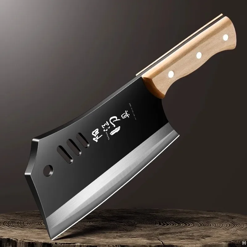 High carbon steel manual forging knife, household slicing and meat cutting knife, chef specific axe bone chopping knife,L9195 view 3