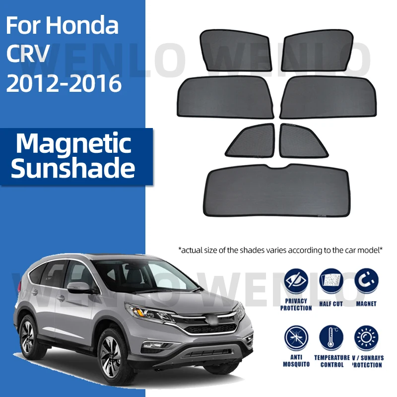 For Honda CR-V IV CRV 2012 2013 2014 2015 2016 Rear Side Window Sun Shade Car Sunshade Magnetic Front Windshield Mesh Curtain