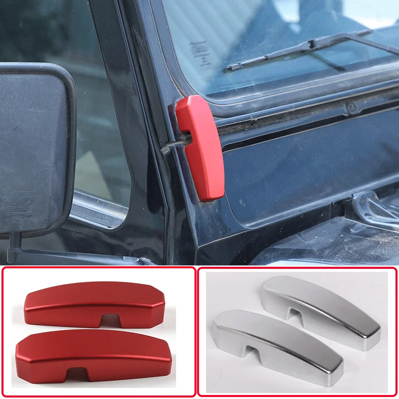 

For 2004-18 Land Rover Defender 90 110 Aluminum Alloy Car Styling Front Windshield Latches Lock Decorative Cover Car Accessories