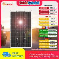 DOKIO 100W 200W 400W flexible solar panel monocrystalline silicon made in China 18V solar panel suitable for RV camping