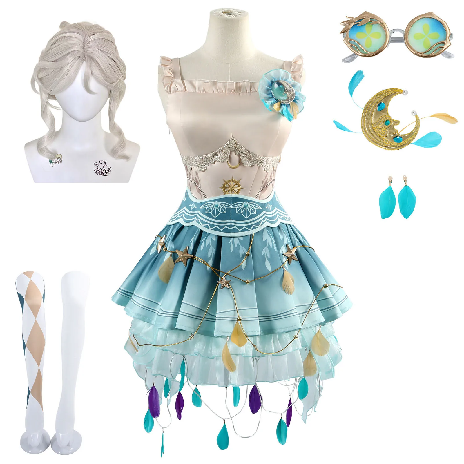 

Identity 5 Margaretha Cosplay Costume Female Dancer Wandering Moonlight‌ Uniform Wig Anime Halloween Costumes for Women Game