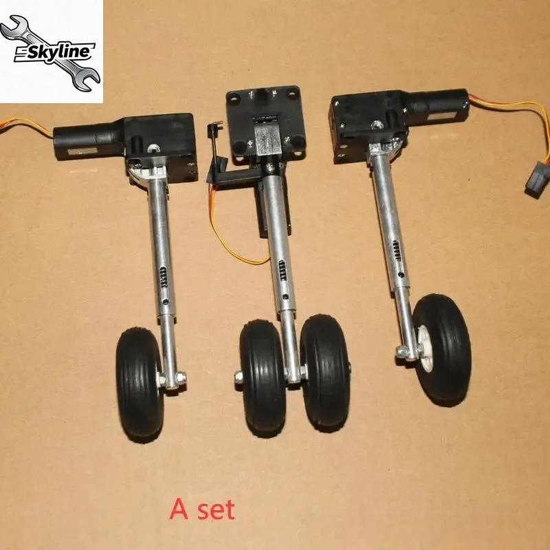 RC Models Part H-123mm Retractable Landing Gear with 50mm PU Wheel for 2-3kg RC Hobby Plane Airplane Aircraft DIY Fighter