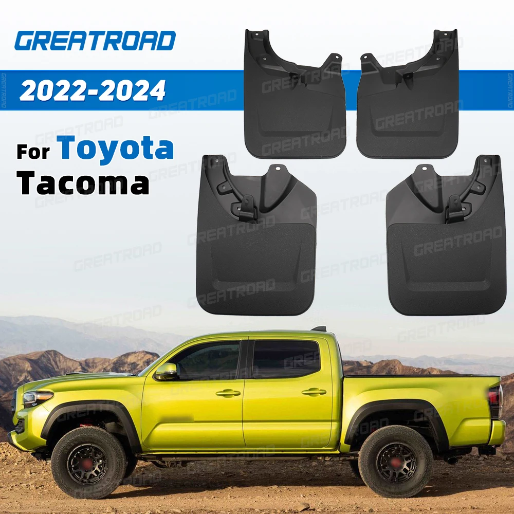 

4 шт. набор брызговиков для Toyota Tacoma 2022 2023 2024, автомобильные брызговики, защита крыльев, простая установка, автоаксессуары