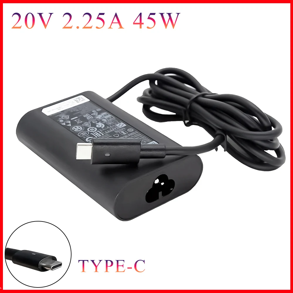 

Новый адаптер переменного тока для зарядного устройства USB Type-C 45 Вт, 20 В, 2,25 А для ноутбука Dell HA45NM170 T6V87 0T6V87