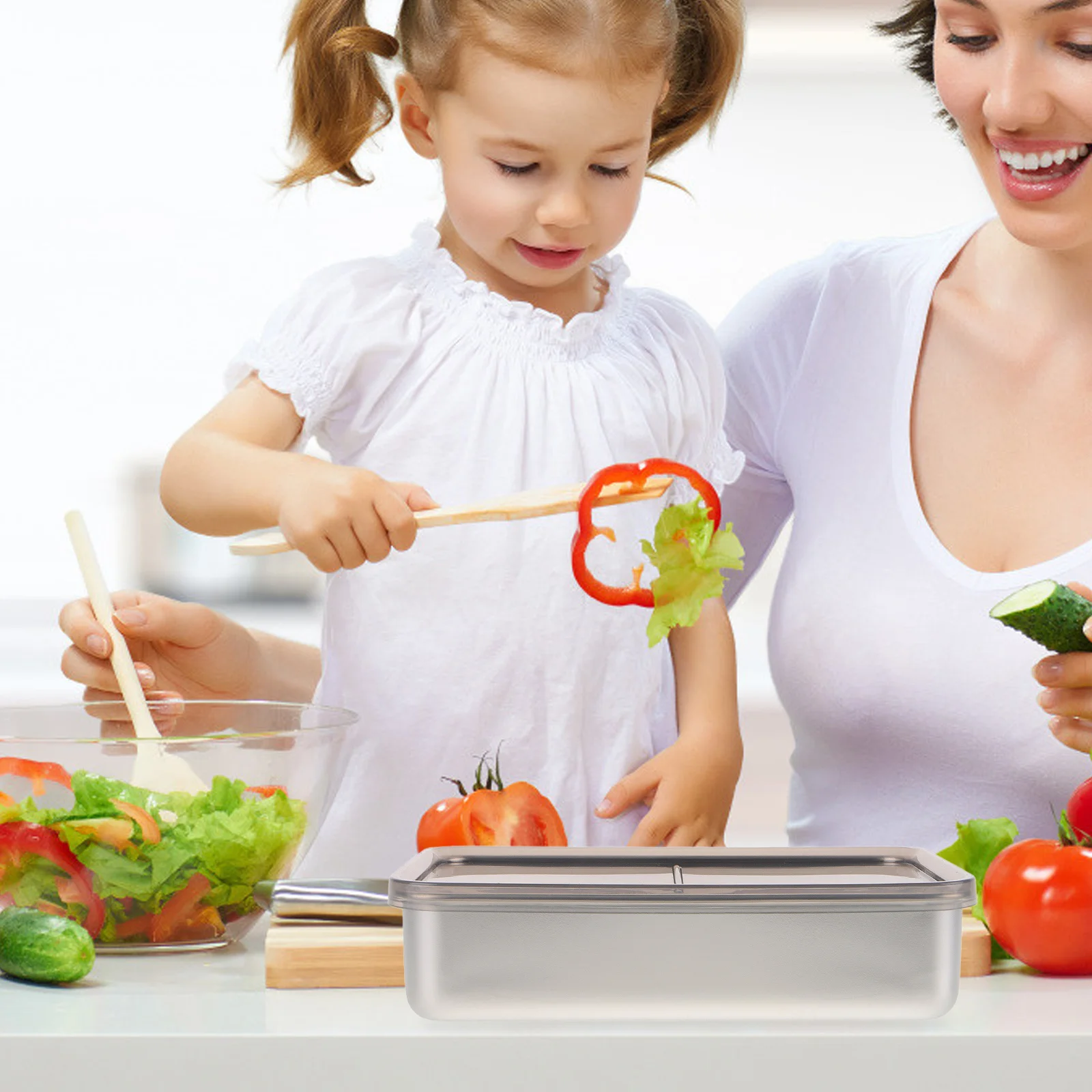 

Stainless Steel Meat Storage Container Airtight Bacon Saver Food Container For Fridge Fruit Box Produce Saver Box Kitchen