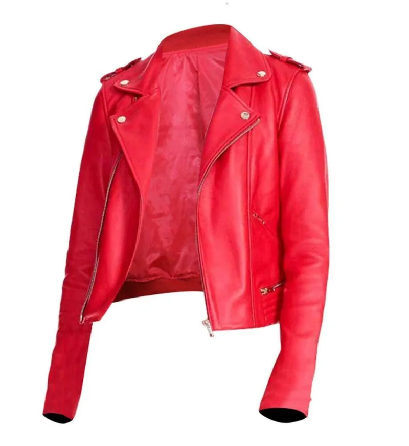 

Women Red Jacket Serpents Madelaine Petsch Cheryl Blossom Genuine Leather Jacket Women