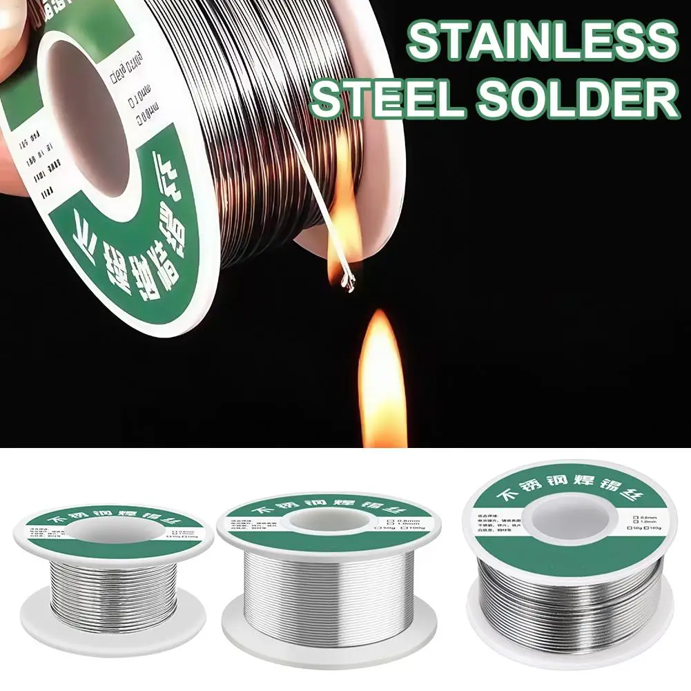 

20/50/100g Stainless Steel Solder Wire Rosin Core Flux-Cored Easy Flow for Steel Copper Iron Aluminum Welding Torch No Need