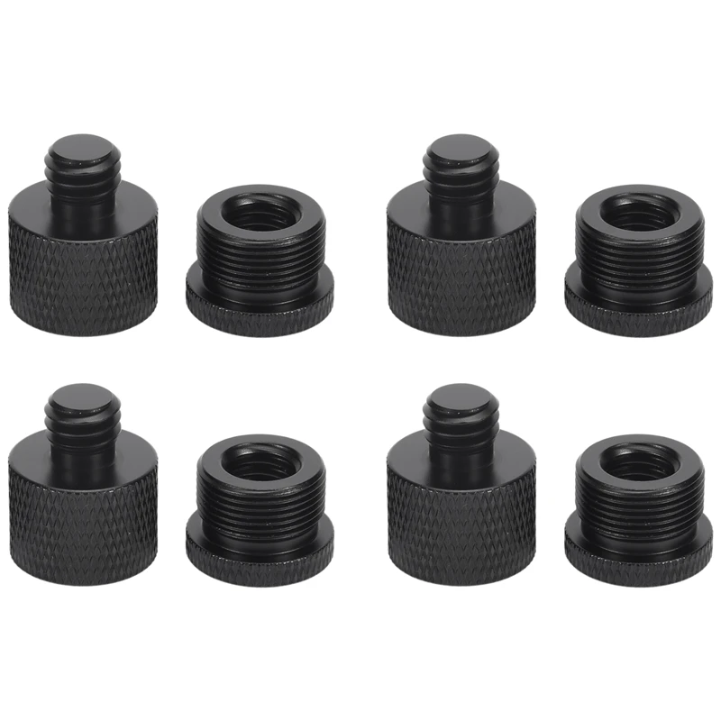 8 Pcs Mic Thread Adapter Set 5/8 Female To 3/8 Male And 3/8 Female To 5/8 Male Screw Adapter Thread For Micr Stand Mount