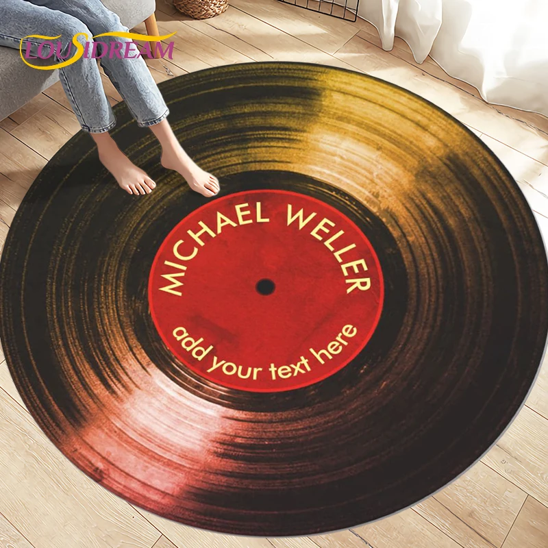 Classical Music Vinyl Record Round Rug,Carpets for Living Room Chair Decoration,Children's Play Crawling Soft Non-slip Floor Mat - view 6