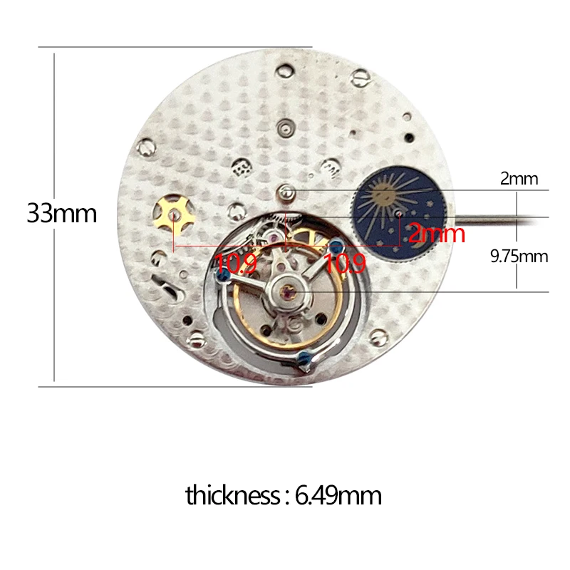 Coaxial fly tourbillon movement Hand wound spring Men\'s Watch DIY Direct shipment from the source factory 28800Hz day and night