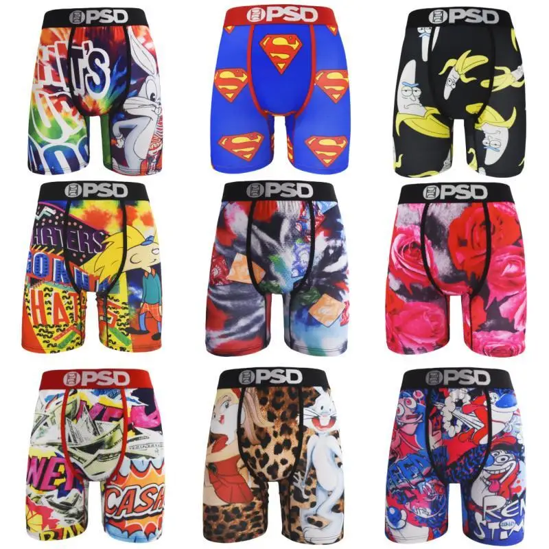 

Men's Graphic Long Boxer Underwear Shorts, Antibacterial Ice Silk Breathable and Comfortable Quick Men's Lion Print Long Boxer