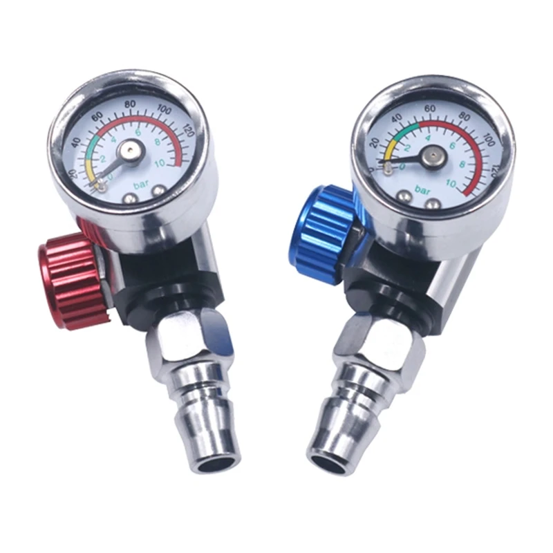 Gun-regulador de Pressão de ar com Manômetro Ferramenta Pneumática Prática Adaptador para Pistola de Ar-pistola Pistola Ferramenta 4”