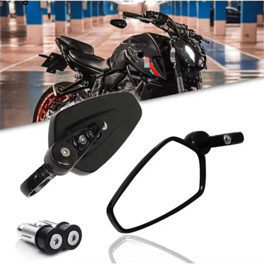 2Pcs Motorcycle Mirrors Fits for 7/8" 22mm Bar End Side Rearview Mirror Universal Motorbike Bike Handlebar Rear View Mirrors