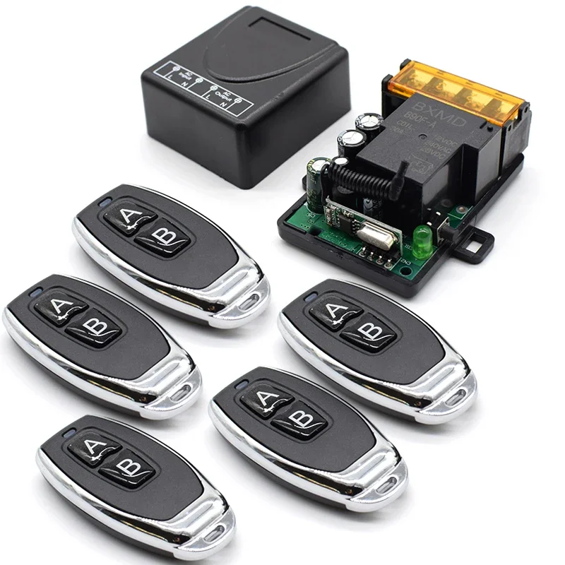 433MHz Wireless Remote Switch 85-260V High Current Relay Module for Garage Door Opener Water Pump Motor Light Control