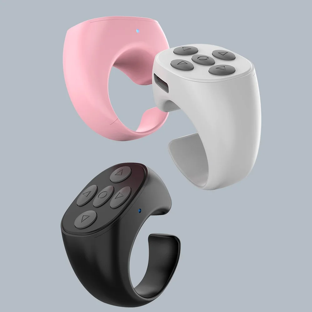 ل تيك توك حلقة التحكم عن بعد زر لاسلكي بلوتوث متوافق تحكم الإصبع Selfie الموقت صفحة تيرنر تصفح