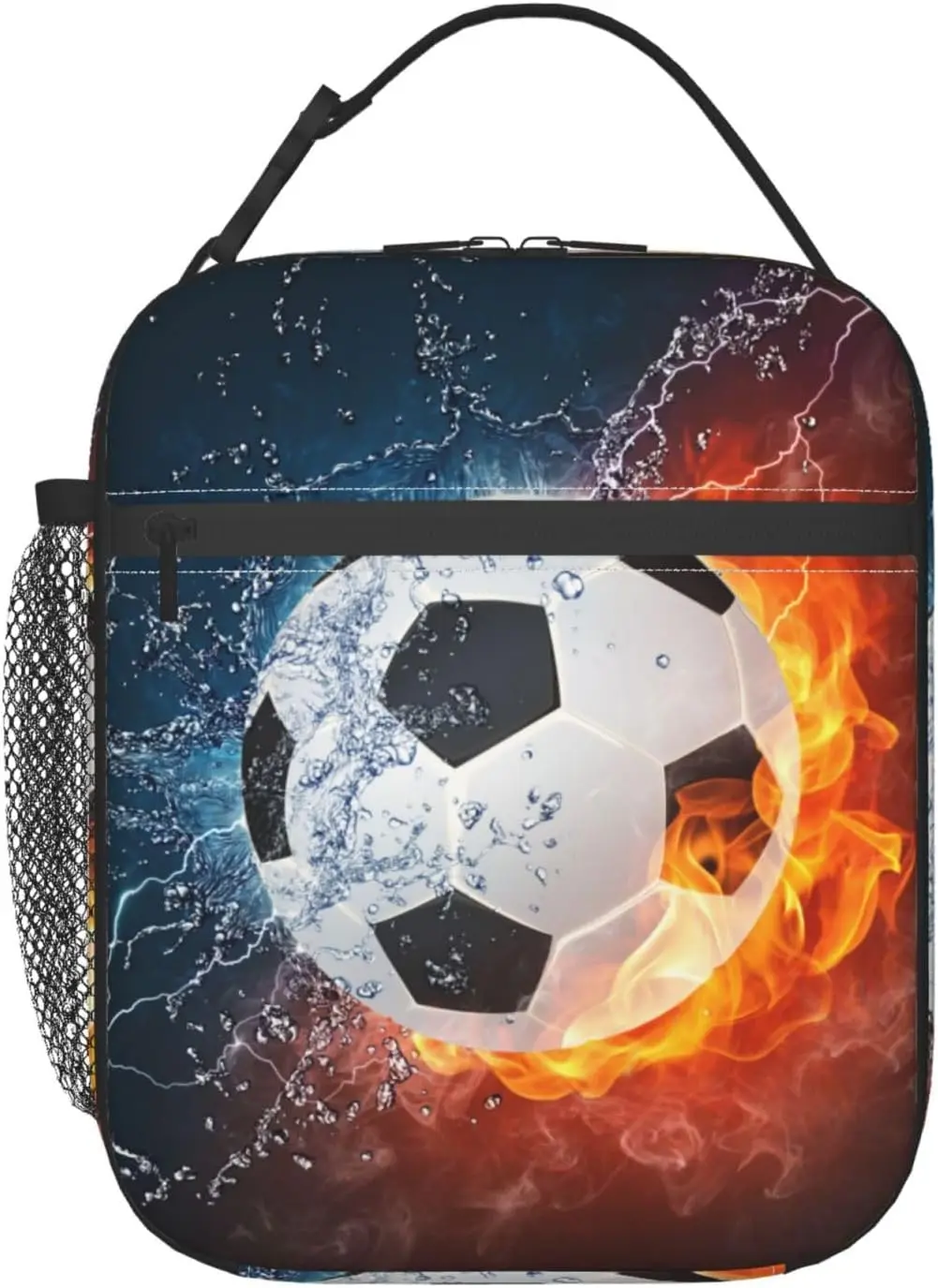 Soccer Lunch Bag,Insulated Lunch Bag Container Reusable lunch Box Cooler Lu nch Tote Bag For Girls And Boys Picnic Travel