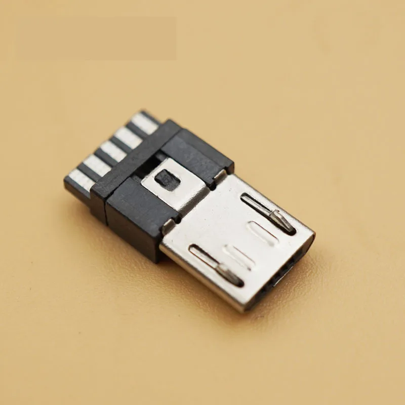 200pcs 5P Micro USB 5-Pin Male Plug Connector Welding Type for Mobile Phone Tail Charging Mobile Phone Special Type