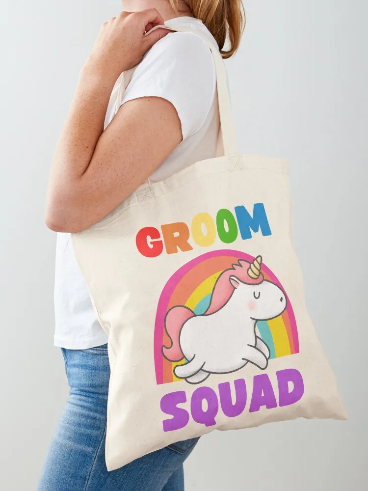 

GAY GROOM SQUAD LGBT BACHELOR PARTY Tote Bag cute pouch bag bag luxury women reusable shopping large tote