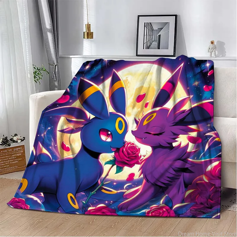 

Japan Anime Pokemon Cartoon Eevee Soft Blankets,Warm Throw Blanket Comfortable Blanket for Picnic Beds Sofa Home Bedroom Kids
