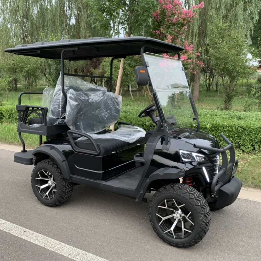 Electric Golf Cart Customized Multi-Color Light Flashing Street Legal Independent Front Suspension Golf Cart Off-Road Tires