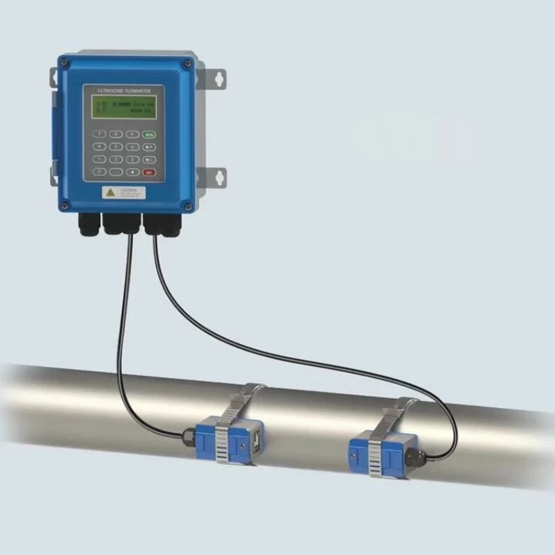 Smart Externally Attached Flow Meter Communication CE Approved Open Channel Clamp-on Remote Type Portable Ultrasonic Flowmeter