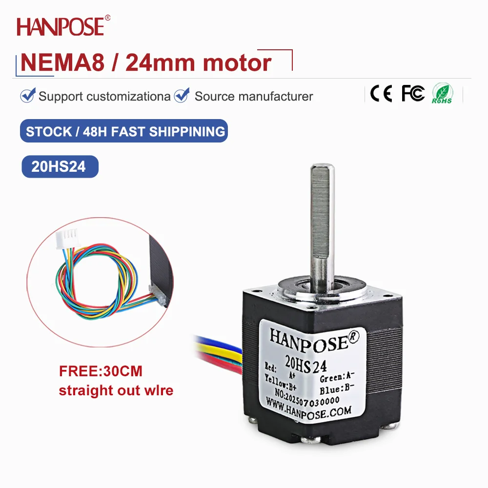 

Миниатюрный шаговый двигатель NEMA8 20HS24 0,012N. m 0,4A Аксессуары для 3D-печати Производитель двигателей Прямые продажи на складе