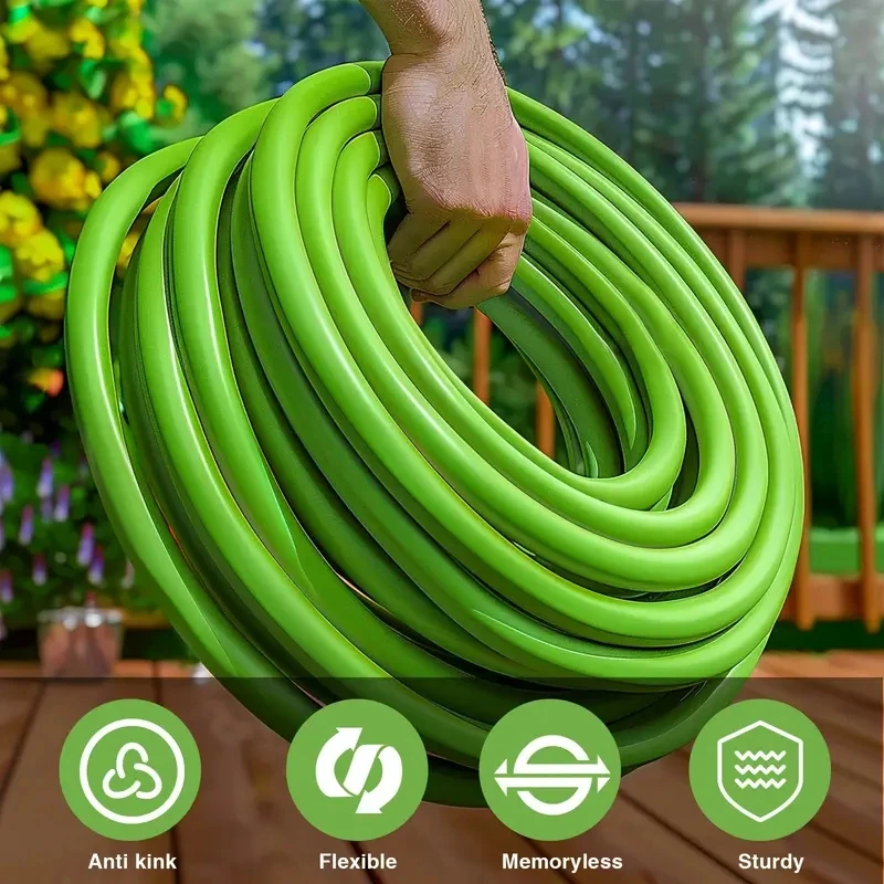 25FT/50FT Garden Hose, With 3/4 valve, Without nozzle, 2.75mm wall thickness, made from a PVC and polymer mix, 5/8-inch inside