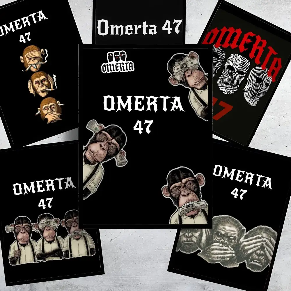 

O-Omerta 47 M-Maes Poster HD Art Stickers Self-Adhesive Painting Modern Home Decor for Bedroom Living Room Wall Decals Gift