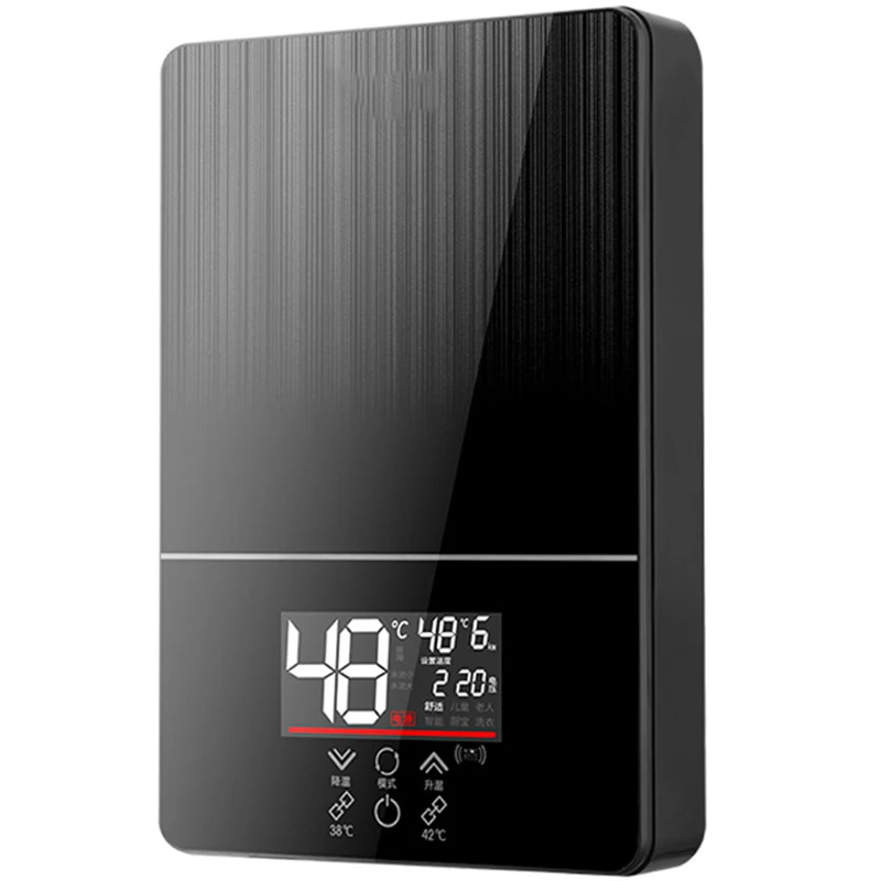 원격 제어 순간 전기 온도 조절기 온수 히터, 스마트 터치, 빠른 가열 수도꼭지, 탱크리스 욕실 샤워, 6000W