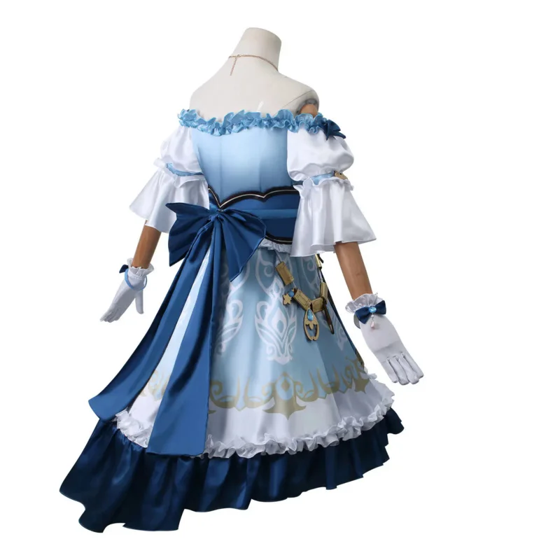 Nicou-cosplay traje genshin impacto, estilo lolita, cor azul, uso diário, para festa de carnaval, novo